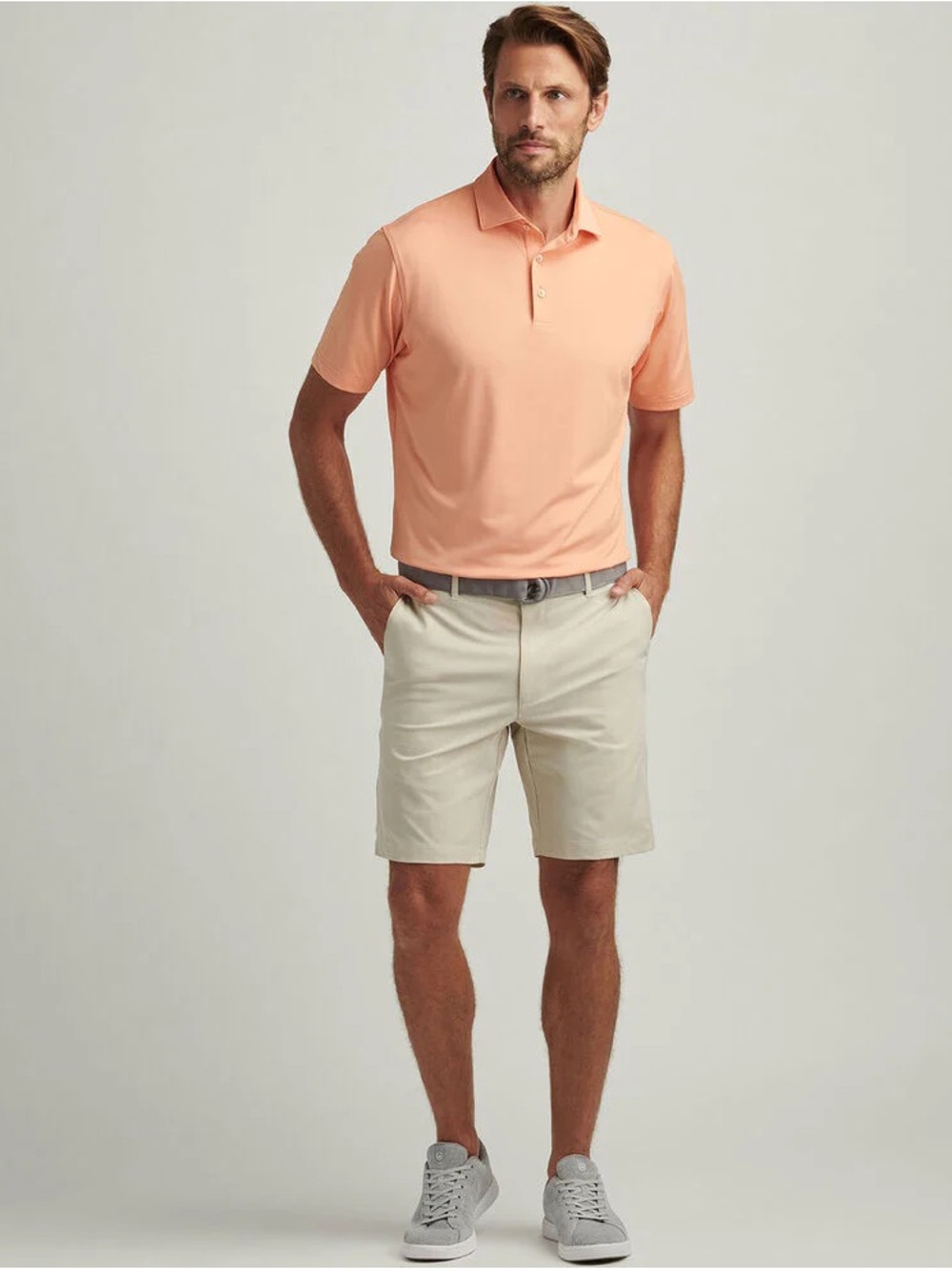 NWT Peter Millar Shackleford Performance Hybrid Short: Sand (Size 34)